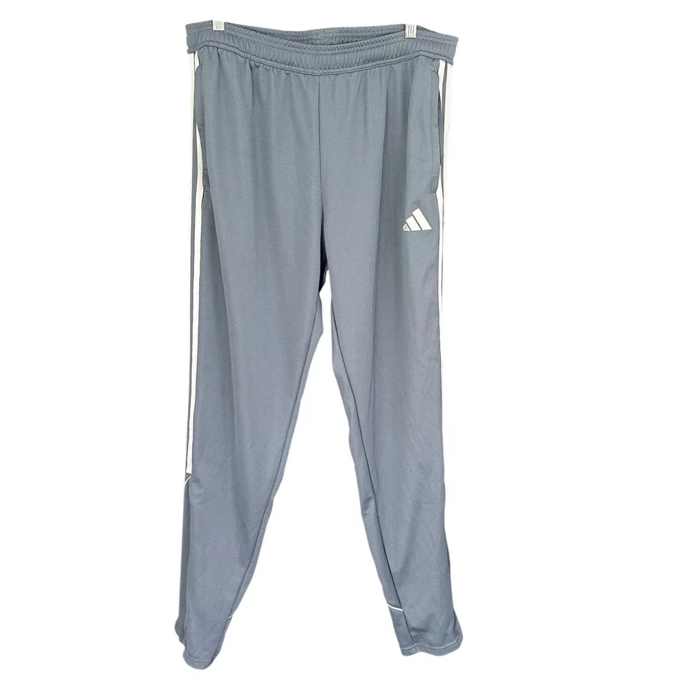 Adidas Tiro Track Pants Gray White‎ Stripe AeroReady Tapered Mens Size LTX